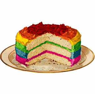 Ornement Photo Sculpture Rétro gâteau d'arc-en-ciel