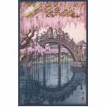 Ornement Photo Sculpture Sakura Cherry Blossom, Kameido River Bridge Japan<br><div class="desc">Japanese sakura flowers also known as cherry blossoms bloom on the river over Kameido bridge.  At the Kameido Tenjin Shrine in feudal Japan.</div>