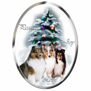 Ornement Photo Sculpture Shetland Sheepdog Ornement de cadeaux de Noël