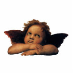 Ornement Photo Sculpture Sistine Madonna, Angels détail par Raphael Sanzio<br><div class="desc">Sistine Madonna,  détail des anges (c. 1512-1514) par Raphael Sanzio (1483-1520),  une peinture vintage de portrait religieux de la Renaissance. Deux anges angéliques regardant vers le haut vers les nuages et le ciel.</div>