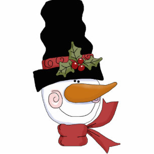 Ornement Photo Sculpture Snowman avec ornement Casquette Stovepipe