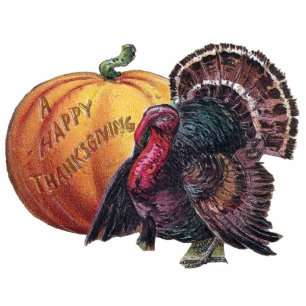 Ornement Photo Sculpture Thanksgiving de cru de la Turquie et du citrouille