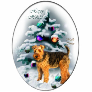 Ornement Photo Sculpture Welsh Terrier Cadeaux de Noël