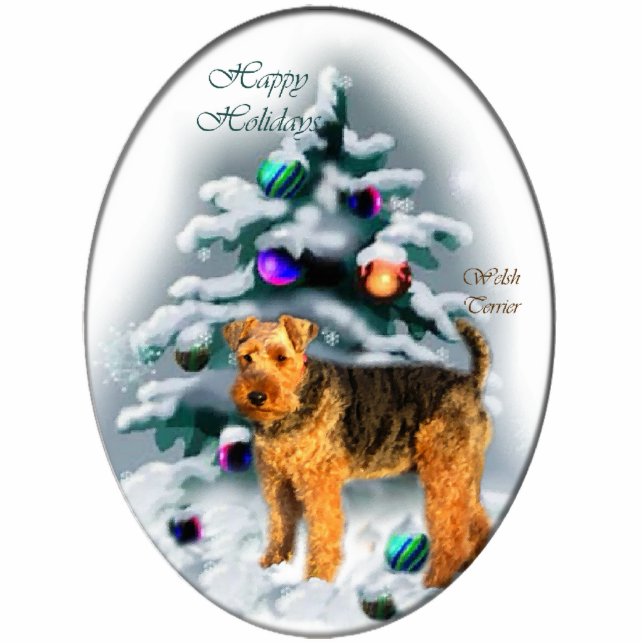 Ornement Photo Sculpture Welsh Terrier Cadeaux de Noël (Devant)