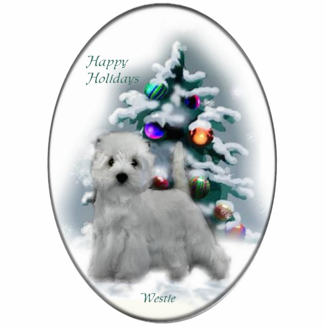 Ornement Photo Sculpture West Highland White Terrier Ornement de Noël (Devant)