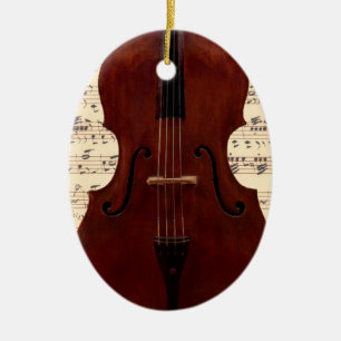 Ornement - plan rapproché de double basse avec la