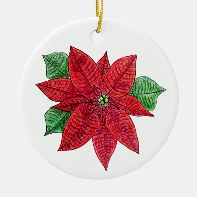 Ornement Poinsetta - Arrière - plan blanc (Devant)