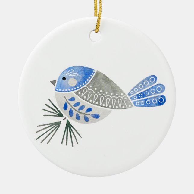 Ornement populaire de chickadee Flock (Devant)