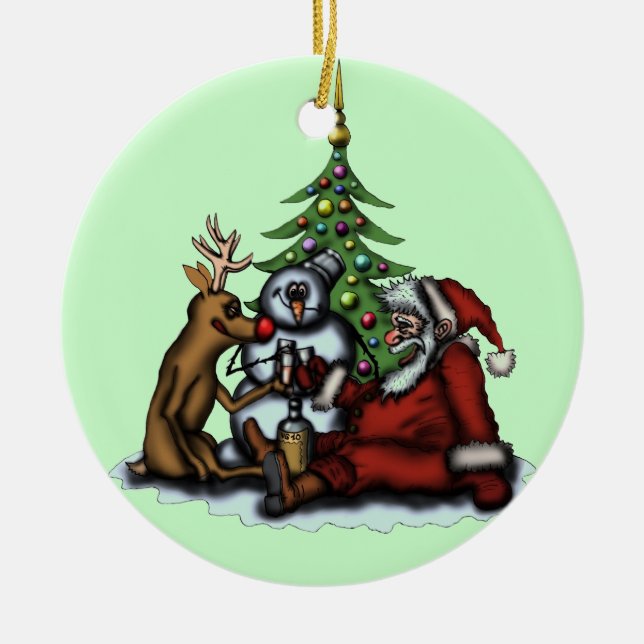 Ornement potable d'arbre de partie de Noël drôle (Devant)