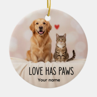 Ornement pour chien et chat 'L'amour personnalisé