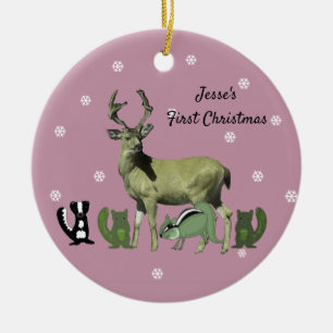 Ornement Premier Noël Bébé Animaux de la Forêt Ros