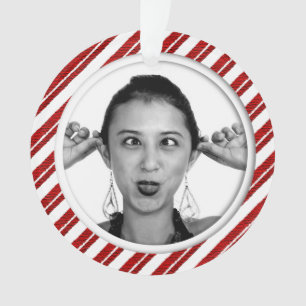 Ornement rayé de cadre de photo de sucre de canne