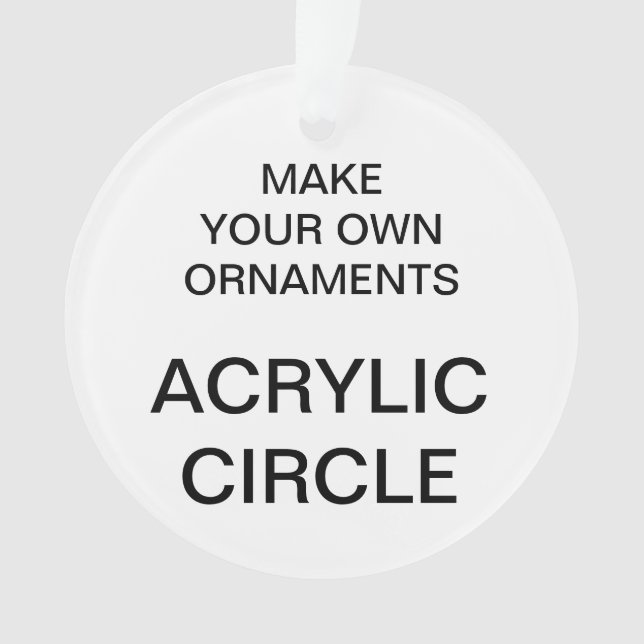 Ornement ROND acrylique fait sur commande d'arbre (devant)