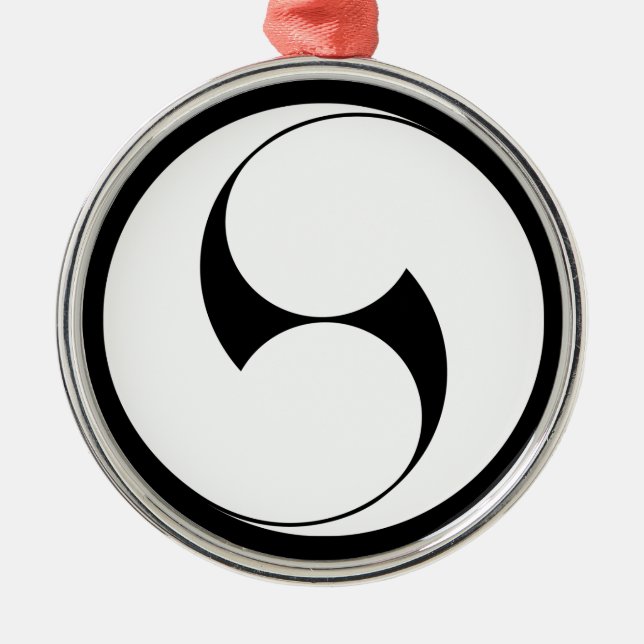 ORNEMENT ROND ARGENTÉ 右 二 つ 巴 (地 き 抜) (Devant)