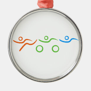 Ornement Rond Argenté A great Triathlon gift for your friend or family
