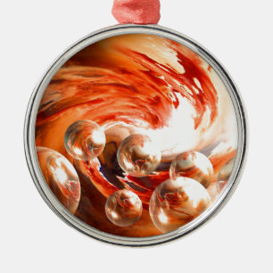 Ornement Rond Argenté Abstrait contemporain