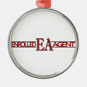 ORNEMENT ROND ARGENTÉ AGENT INSCRIT AU LOGO SPÉCIALISTE EA