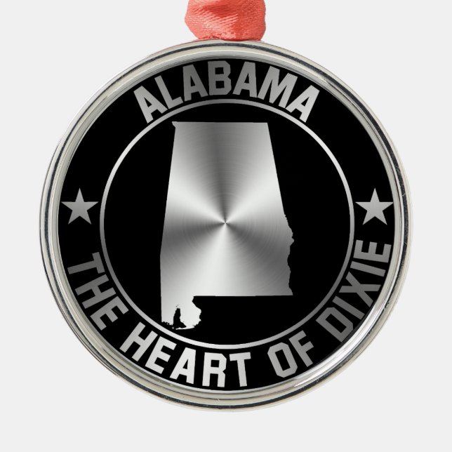 Ornement Rond Argenté Alabama Emblem (Devant)