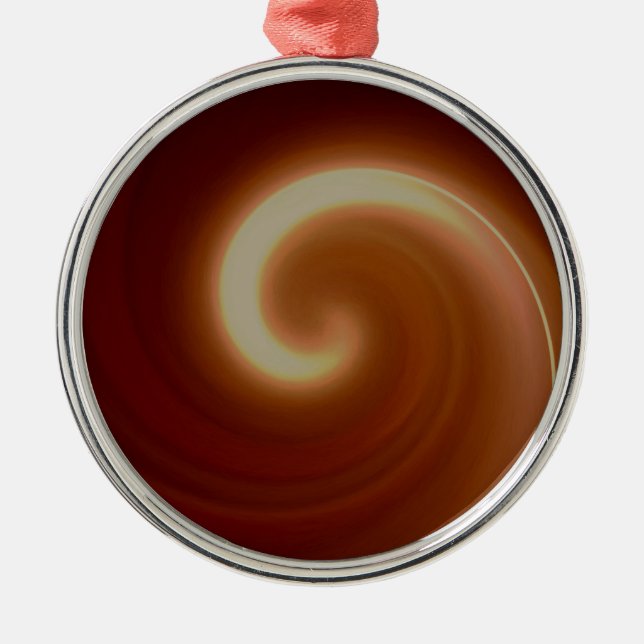 Ornement Rond Argenté Arbre Brown foncé (Devant)