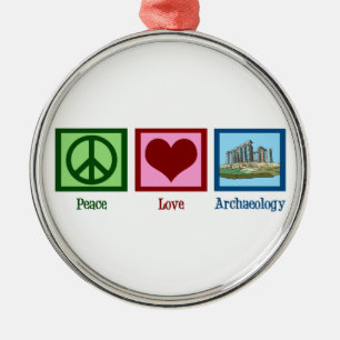 Ornement Rond Argenté Archéologie d'amour de paix
