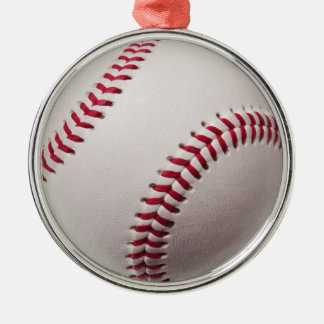 Ornement Rond Argenté Base-ball - customisé