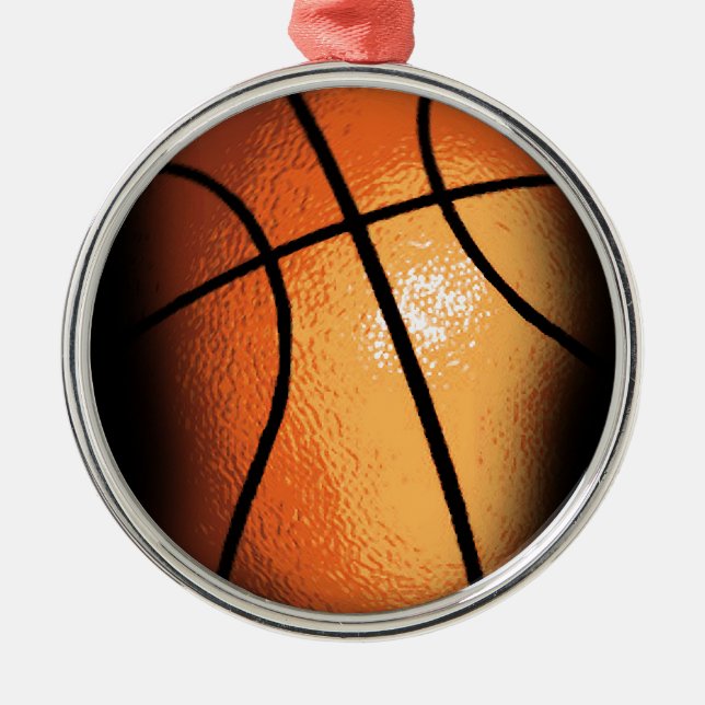Ornement Rond Argenté Basket (Devant)