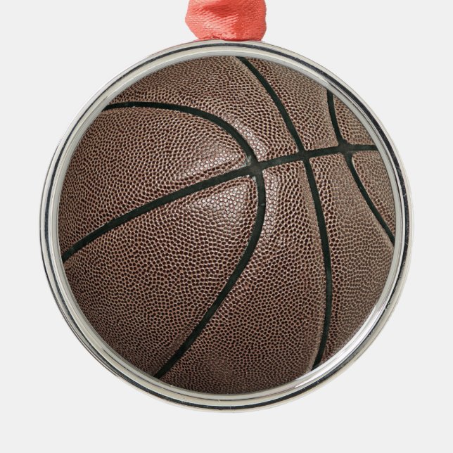 Ornement Rond Argenté Basket (Devant)