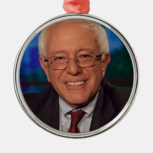 Ornement Rond Argenté Bernie Sanders