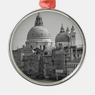 Ornement Rond Argenté Black Blanc Grand Canal Venise Italie Voyage