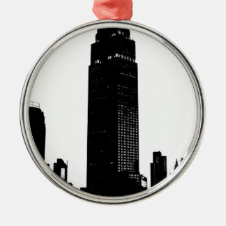 Ornement Rond Argenté Black & White Pop Art New York
