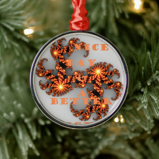 Ornement Rond Argenté Bonne journée et meilleure nuit