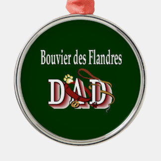 Ornement Rond Argenté Bouvier des Flandres Papa