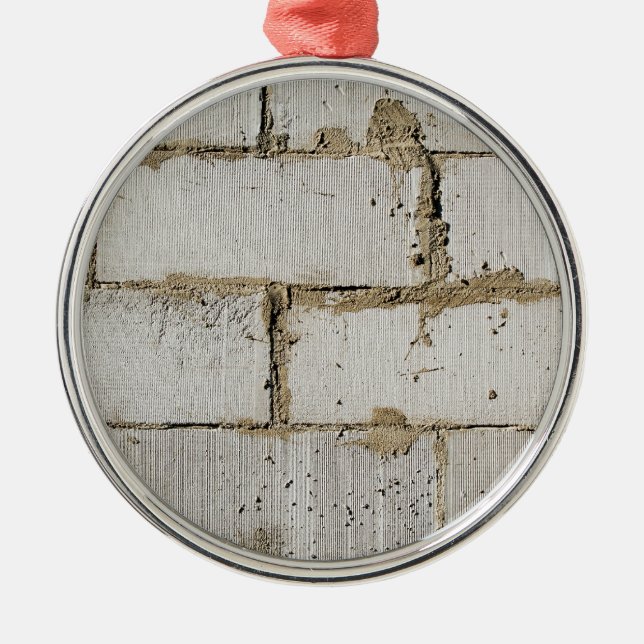 Ornement Rond Argenté Brique blanche (Devant)