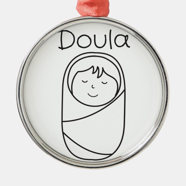 Ornement Rond Argenté Cadeau de Doula et de Doula de bébé (Devant)