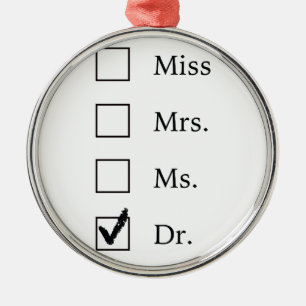 Ornement Rond Argenté Cadeaux de PhD pour des femmes