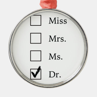 Ornement Rond Argenté Cadeaux de PhD pour des femmes