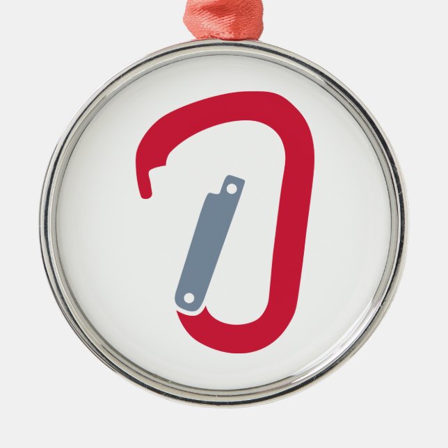 Ornement Rond Argenté Carabiner d'escalade de roche (Devant)