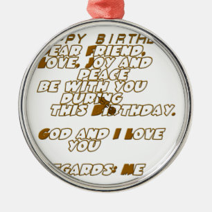 Ornement Rond Argenté Carte d'anniversaire pour un ami chrétien