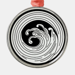 Ornement Rond Argenté Cercle d'onde en forme de tourbillon