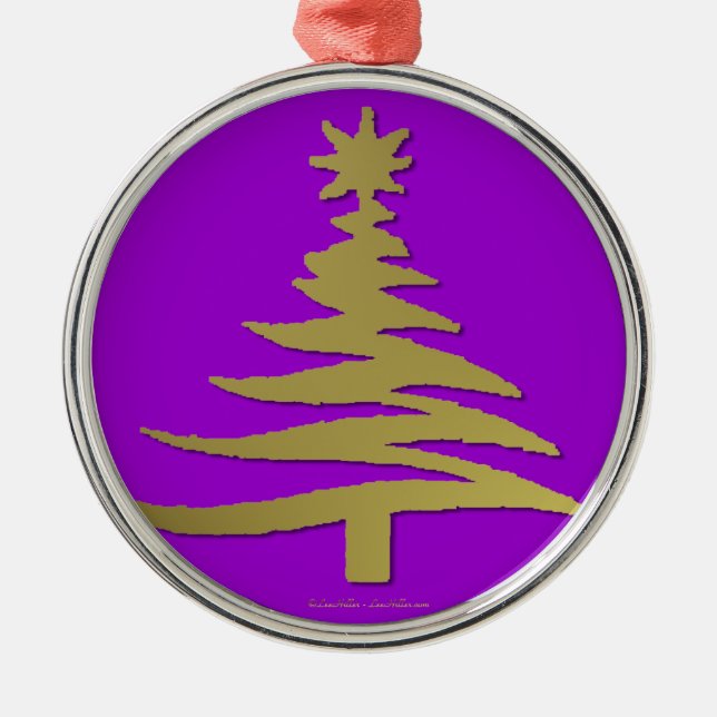 Ornement Rond Argenté Christmas Tree Stencil (Devant)