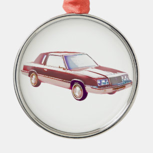 Ornement Rond Argenté Chrysler Le Baron 1983