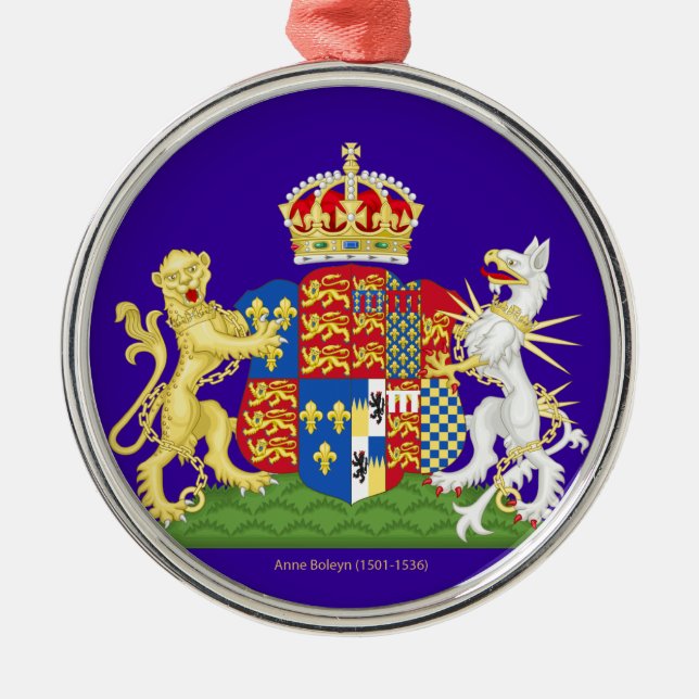 Ornement Rond Argenté Coat of Arms Anne Boleyn (Devant)