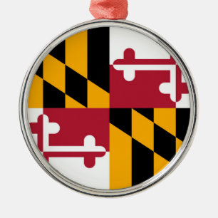 Ornement Rond Argenté Conception du drapeau de l'État du Maryland