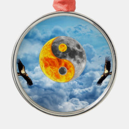 Ornement Rond Argenté Condor Love