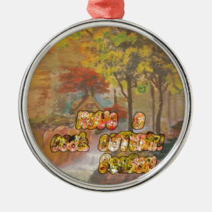 Ornement Rond Argenté Cool vintage Hakuna Matata Avoir un cool Autum Sea