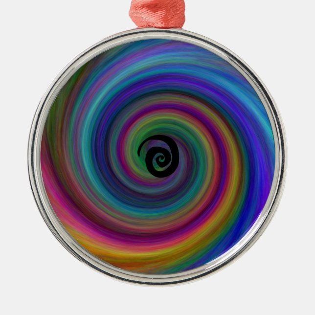 Ornement Rond Argenté Cyclone (Devant)