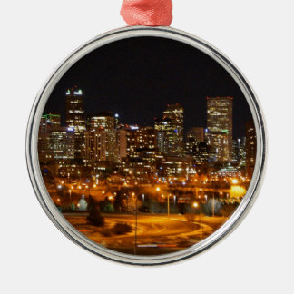 Ornement Rond Argenté Denver la nuit