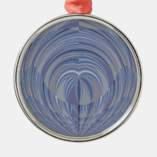 Ornement Rond Argenté Design sans couture du grand coeur