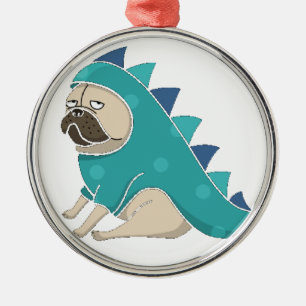 Ornement Rond Argenté dinopug