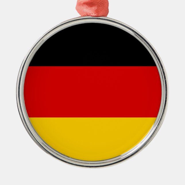 Ornement Rond Argenté Drapeau allemand (Devant)
